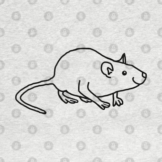 Cute Rat Outline Minimal Design by ellenhenryart